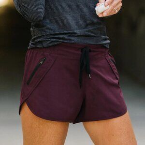 Plum Fierce Zipper Pocket Shorts